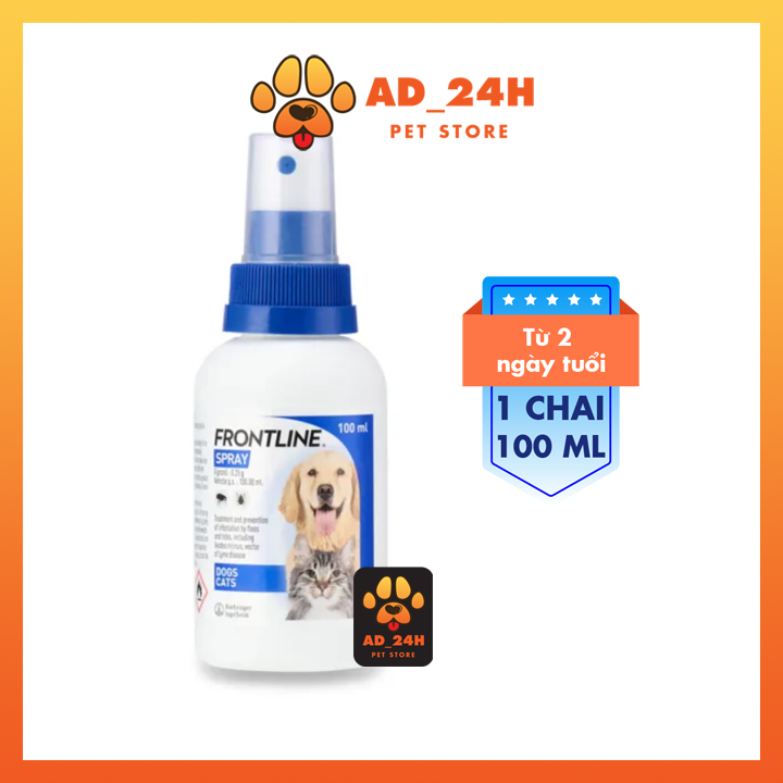 Chai xịt diệt ve rận, bọ chét chó mèo - Frontline Spray 100ml_Shop__24H