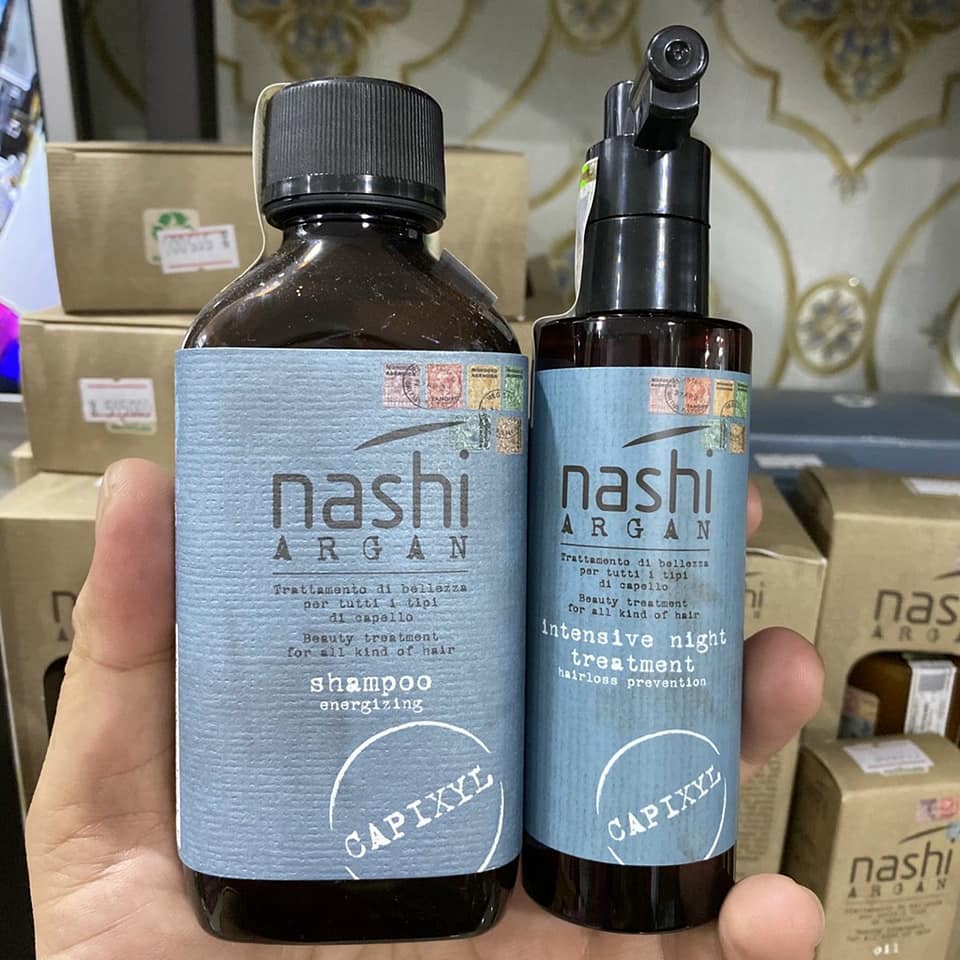 Bộ gội và tinh chất dưỡng chống rụng mọc tóc nashi daily energizing treatment 200ml --100ml