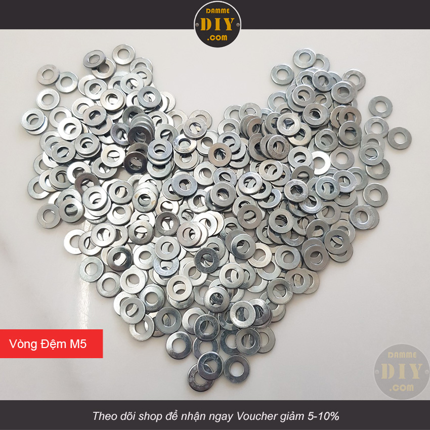 Bộ 50 vòng đệm, long đền m5 m4 dùng cho bu lông đai ốc m4 m5