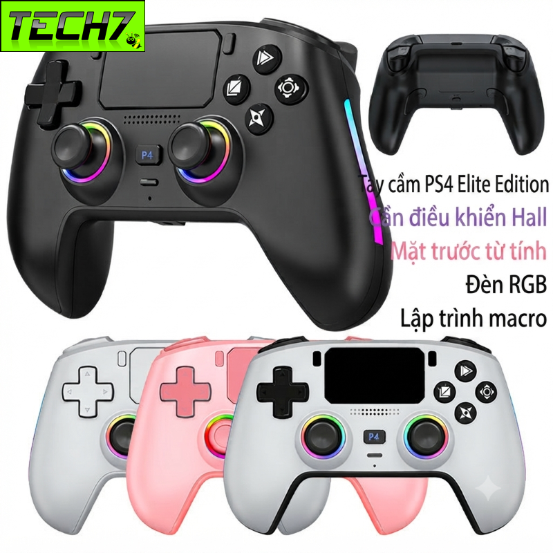 Gamepad Tay Game Không dây Bluetooth P619 RGB Hall Effect Macro cho máy tính Laptop điện thoại Máy tính bảng P4 P3