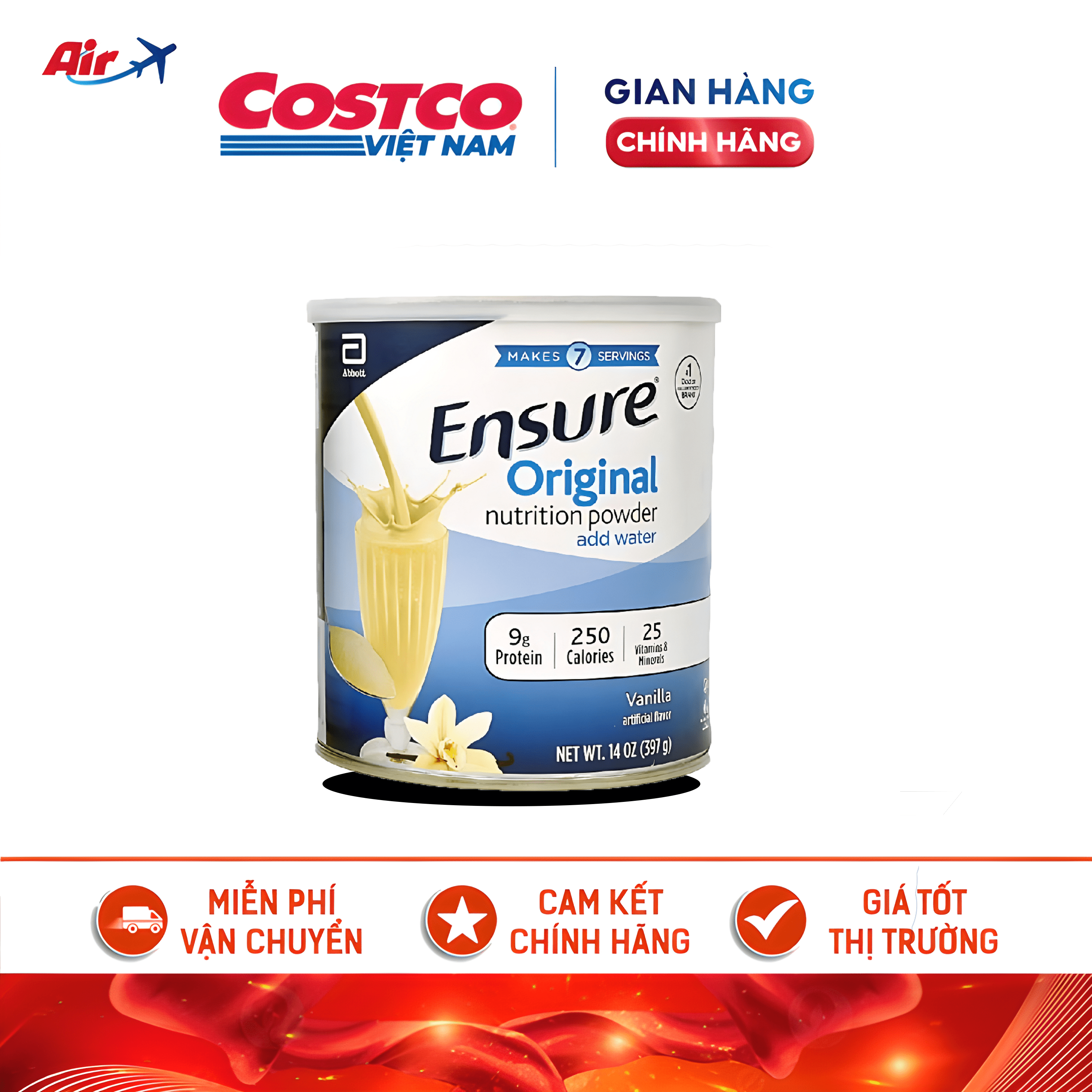 Sữa bột ensure original nutrition power 397g mỹ