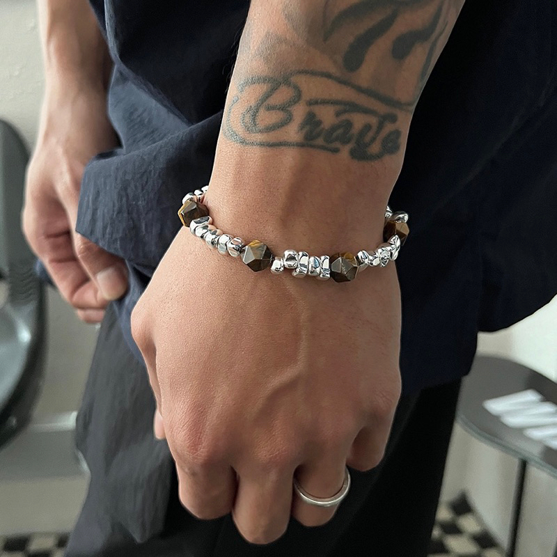 Vòng tay Hạt sỏi phối đá , lắc tay kiểu dáng trend freesize - Cactus Accessoriesss