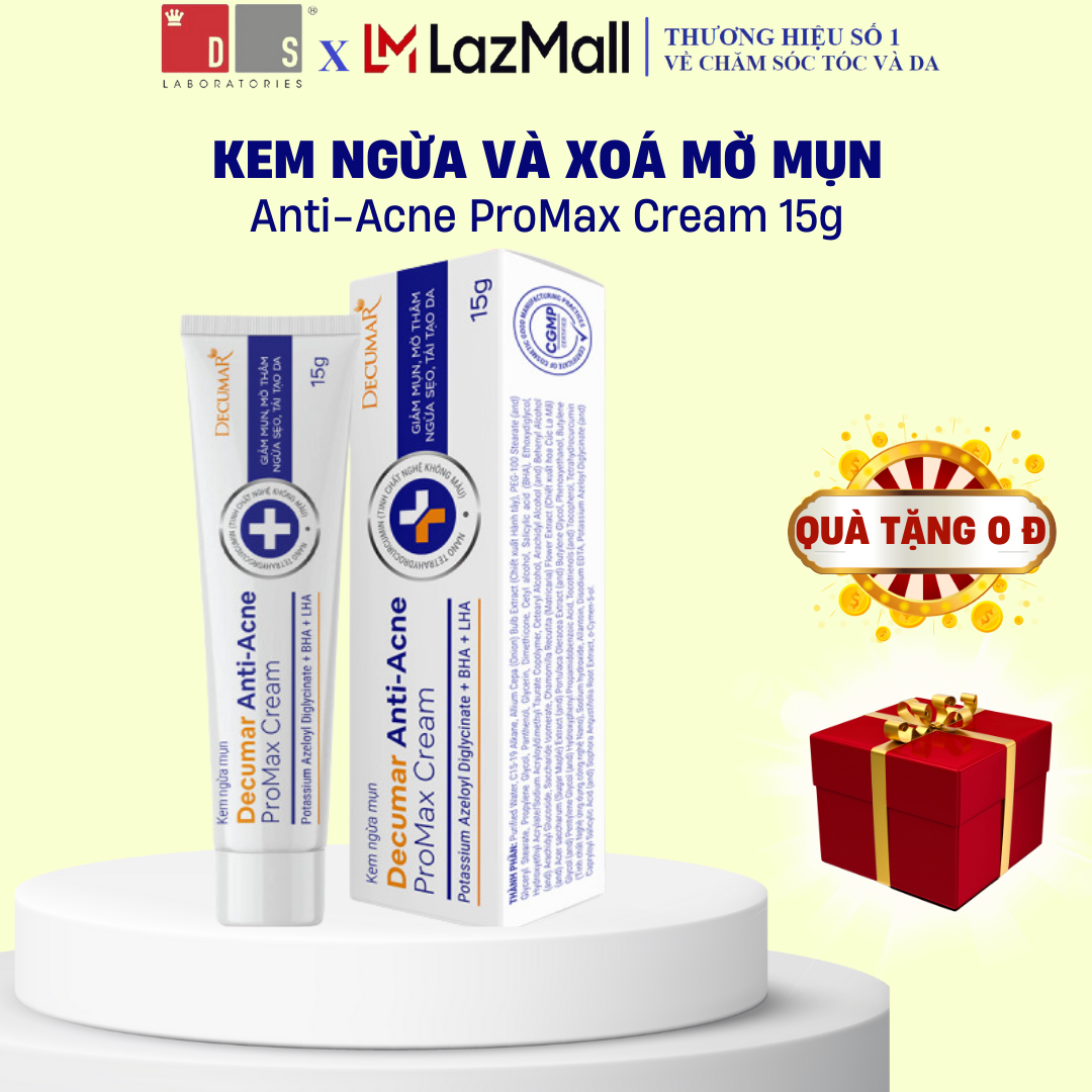 Kem xoá mụn giảm sưng, mờ thâm decumar promax cream 15g