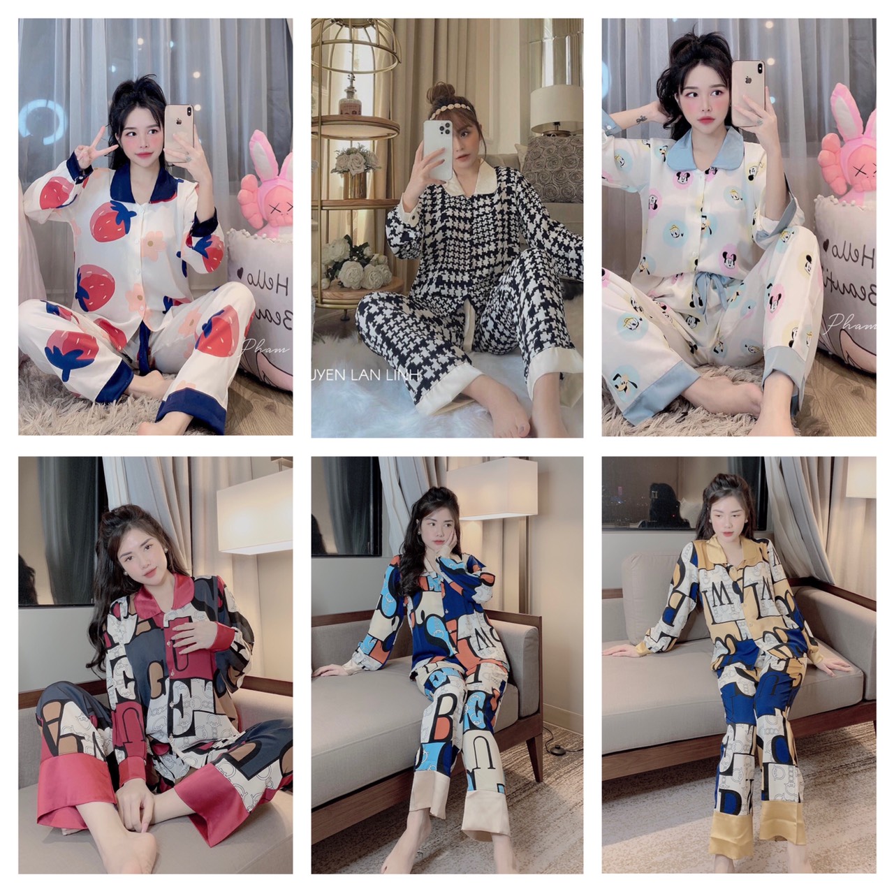 Bộ lụa tay dài cao cấp☘️đồ bộ pijama
