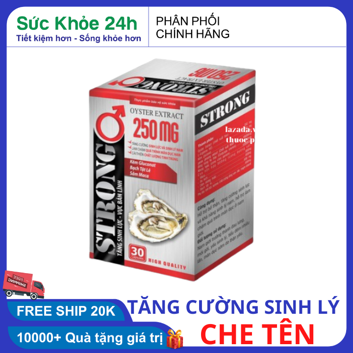 Tăng cường sinh lý nam giới STRONG kéo dài thời gian quan hệ HỘP 30 VIÊN