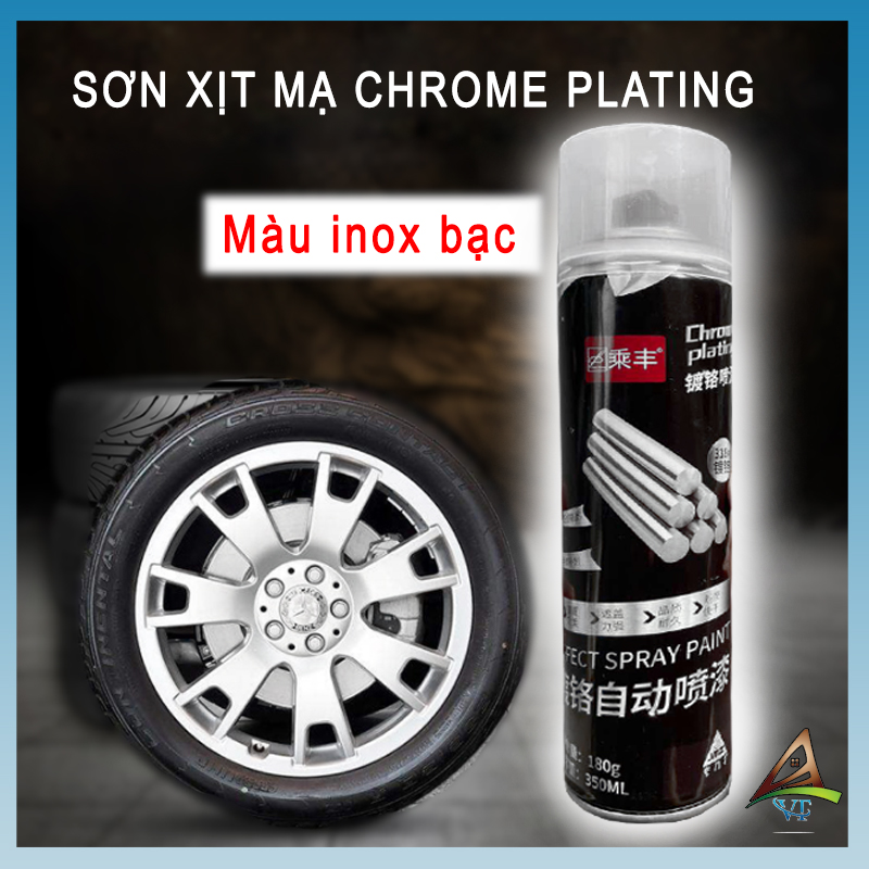 Sơn Xịt Mạ Crom Inox Sơn Mạ Chrome Bạc Tráng Gương  Loại 350ml
