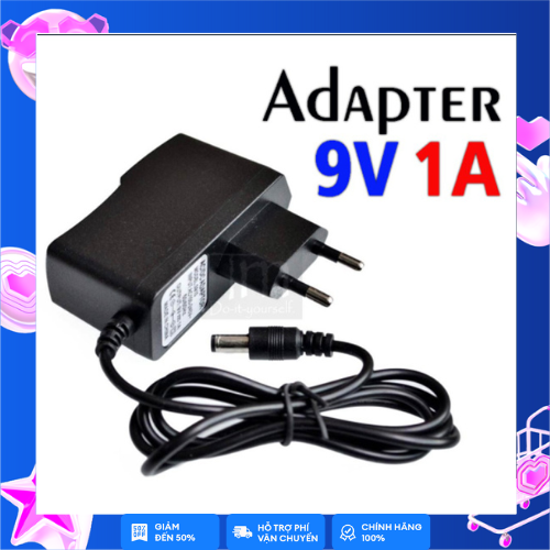 Adapter 9V-1A đầu lớn 5.5mm, hàng chất lượng.