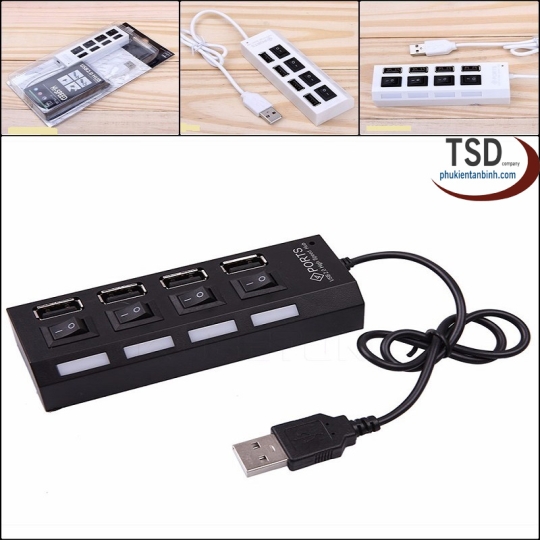 Ổ chia usb hub 4 cổng có công tắc, ổ cắm đầu usb chia nhiều cổng