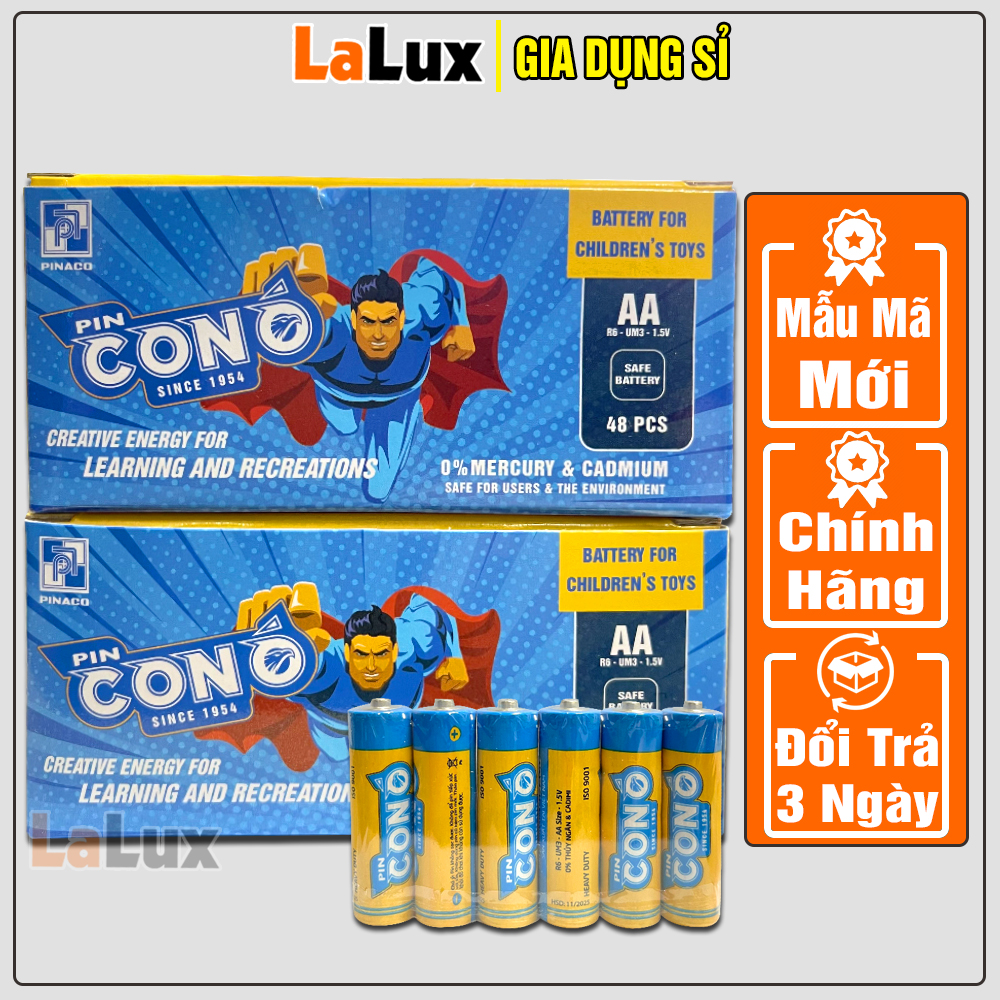 Pin Con Ó 2A (AA) Chính Hãng - Pin Tiểu 2A PINACO Dùng Cho Đồng Hồ, 0Đồ Chơi, Remote, Chuột Máy Tính,..  - GIA DỤNG LALUX