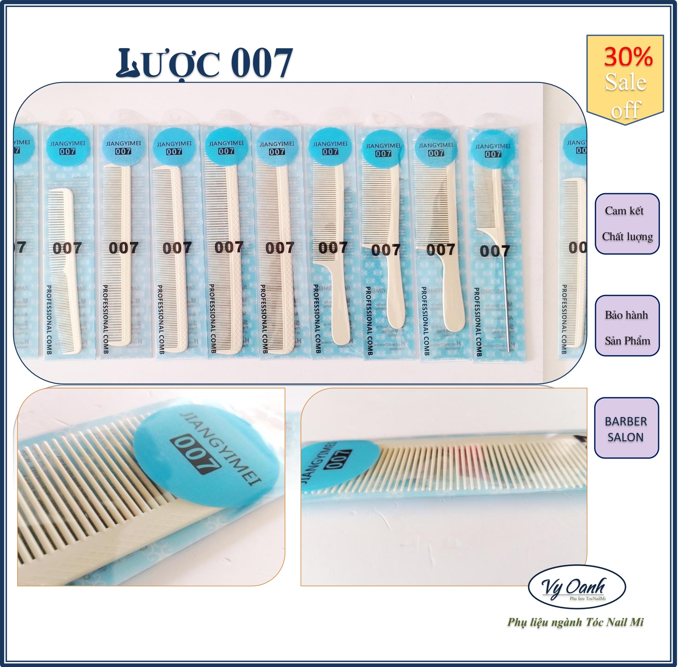 Lược cắt tóc 007 jiangyimei chuyên nghiệp cho salon tóc