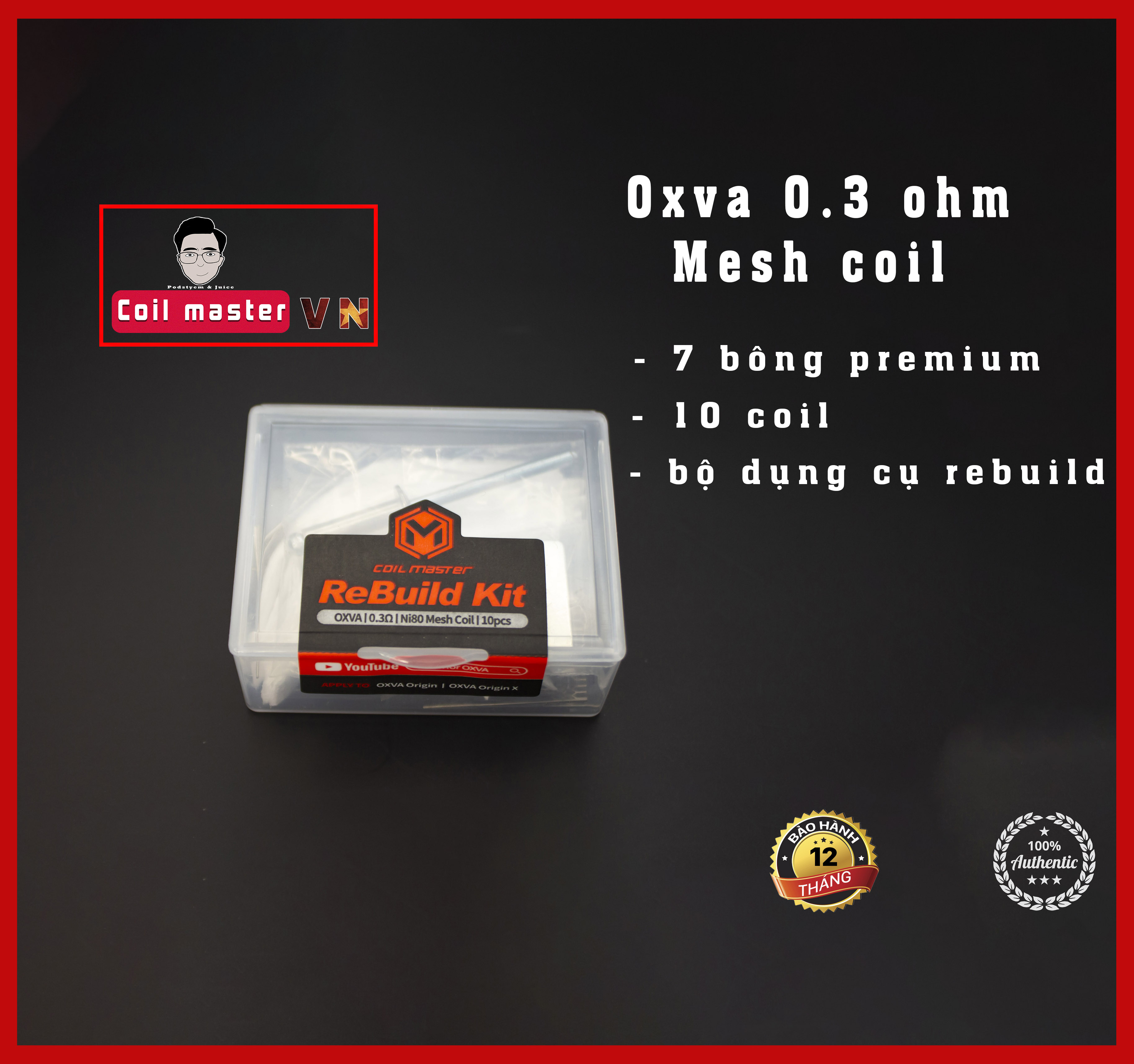 Bộ rebuild kit oxva unicoil 0.3ohm - rebuild occ 0.3 cho oxva unicoil