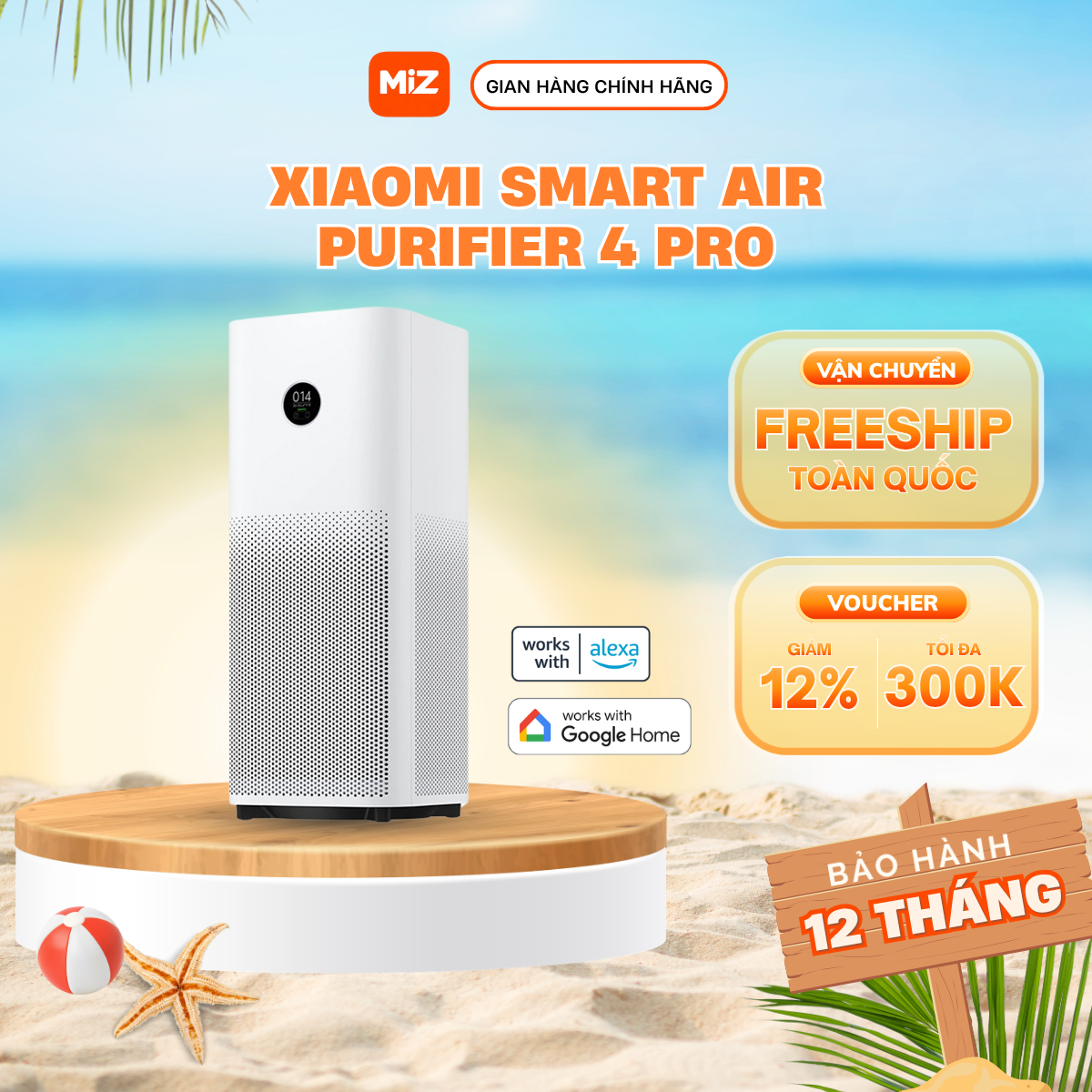 Xiaomi Smart Air Purifier 4 Pro Ion Filter 35-60m² - Genuine with 12-Month Warranty
