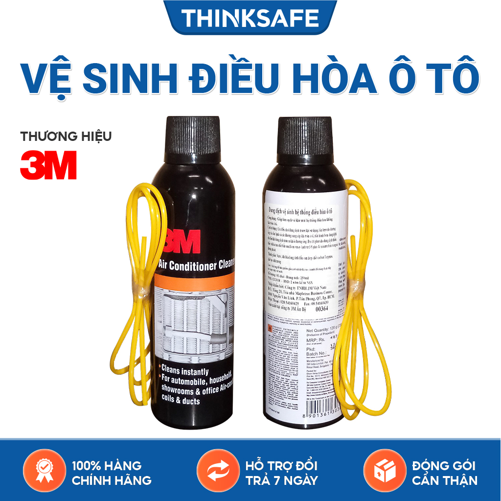 Chai xịt vệ sinh hệ thống điều hòa ô tô 3M AIR 89227 Bình xịt vệ sinh làm sạch bụi bẩn và khử mùi hệ thống điều hòa Thinksafe