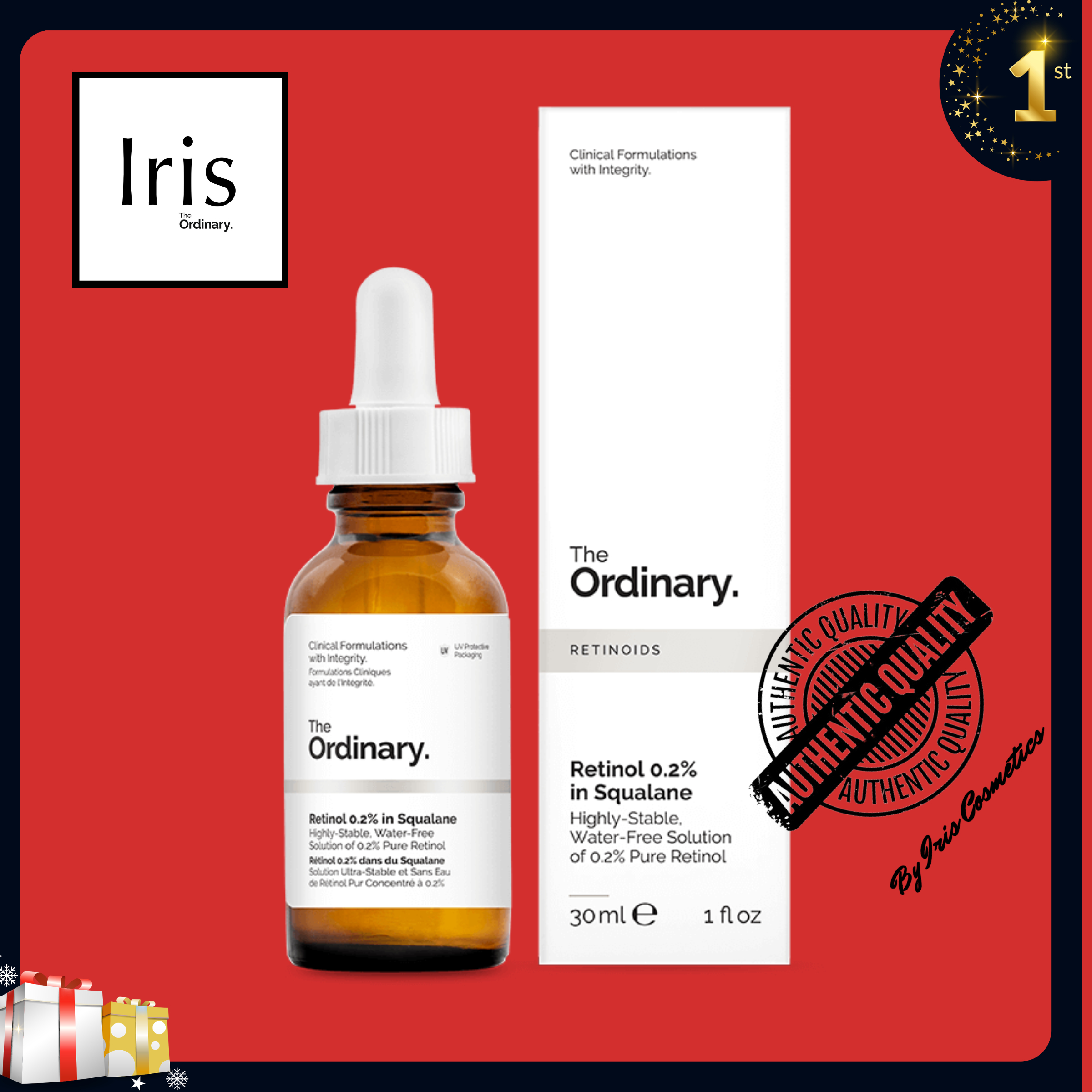 (BILL CANADA) Serum chống lão hoá, sạm, nám, Retinol 0.2%, 0.5% và 1% in Squalane và Retinoid 2% Emulsion – The Ordinary