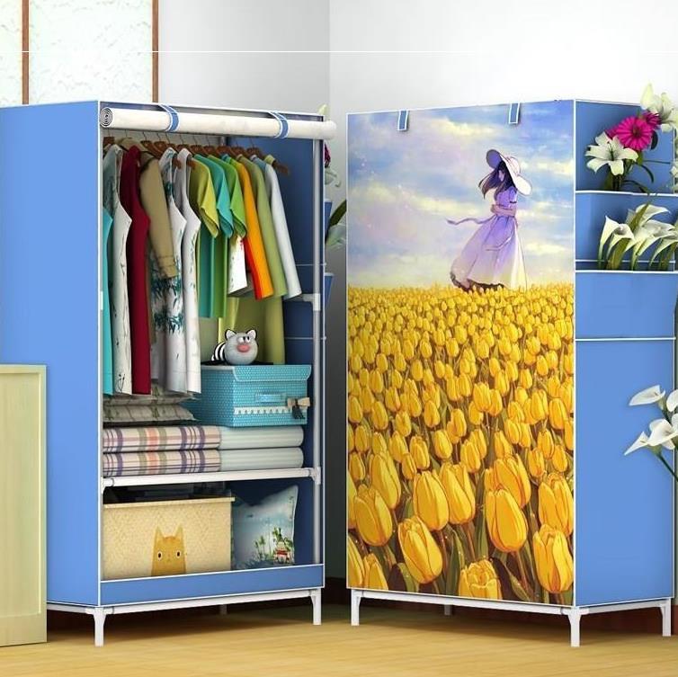 Tủ vải 3D - Tủ quần áo - Tủ Vải 3D 1 Buồng - Tủ vải đựng quần áo - Kiểu Dáng Mới Lạ Thích Hợp Cho Phòng Có Diện Tích nhỏ - Mẫu mới 2021 (Giao hình  ngẫu nhiên)
