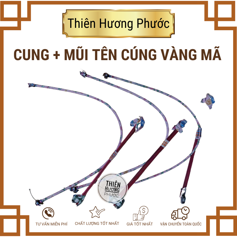 1 cây Vàng mã cung và tên giấy cúng