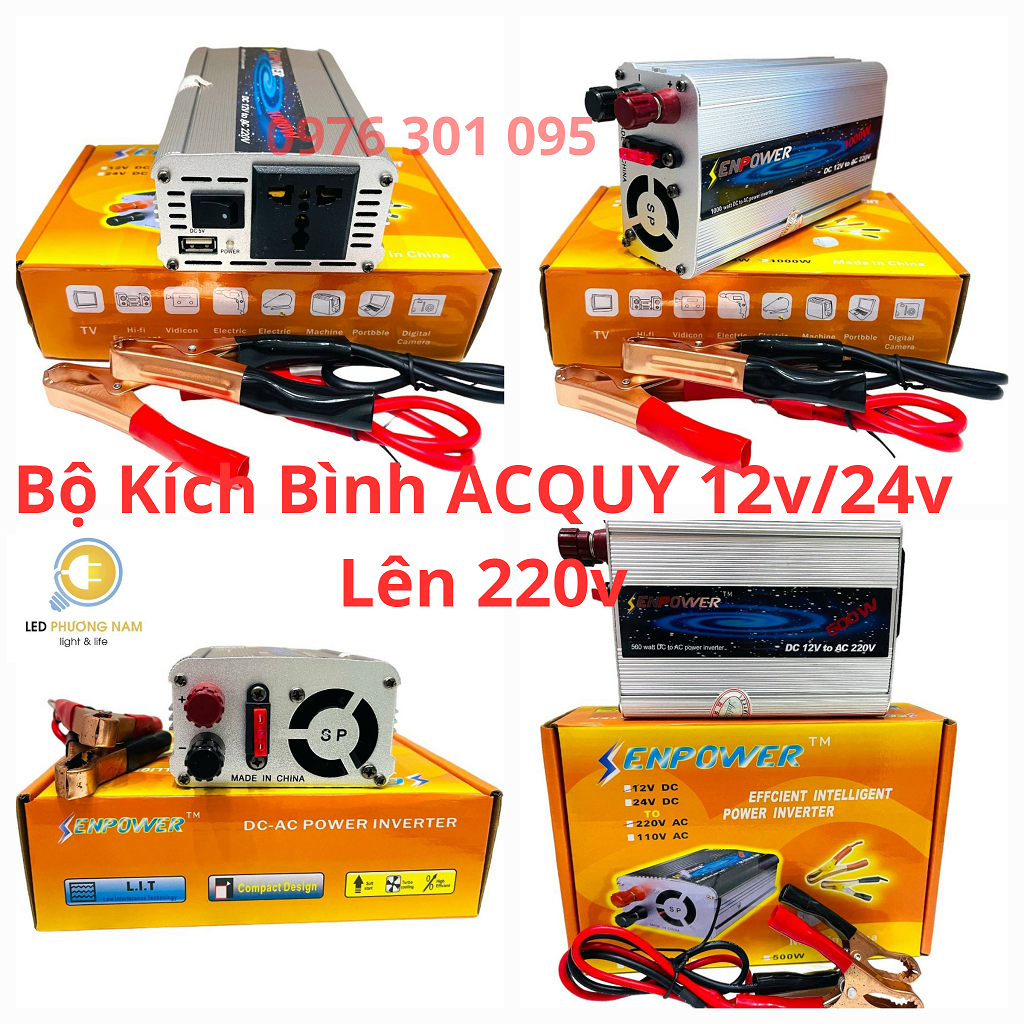 Bộ kích điện 12v 24v sang 220v loại tốt inverter, bộ chuyển đổi nguồn 12v lên 220v 500w/1000w/2000w/3000w