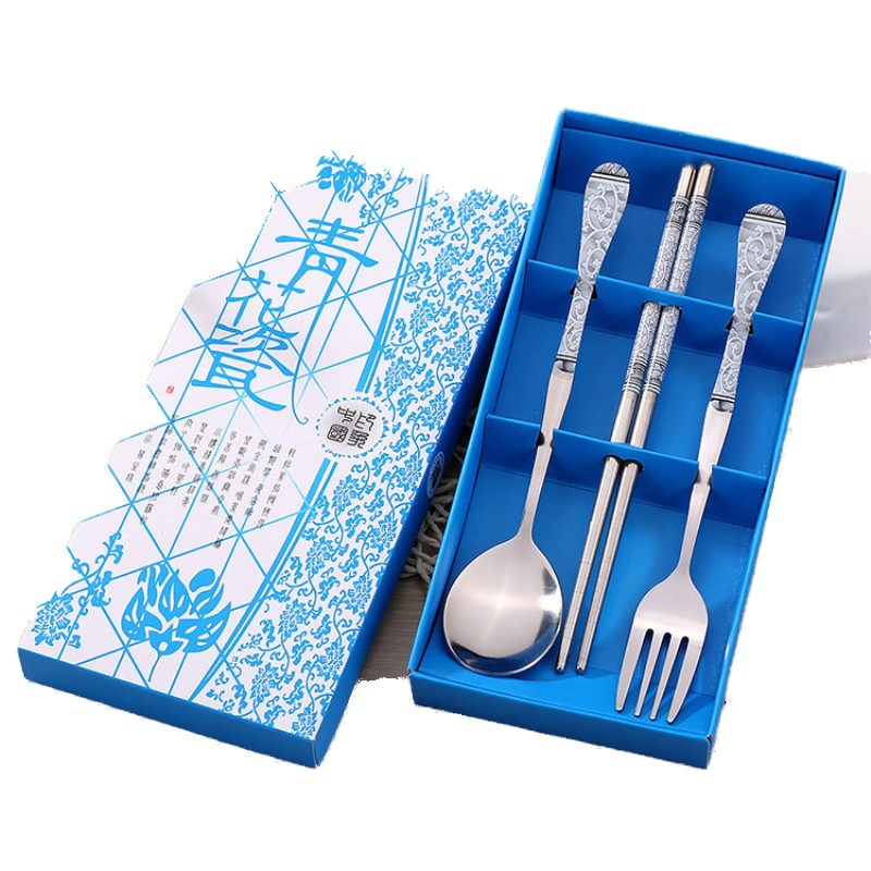 BỘ THÌA, ĐŨA, NĨA SƠN HOA VĂN TỪ TÍNH KÈM HỘP (Nhiều màu)- [Bộ thìa đũa cute, bộ thìa cho bé, Bộ đũa muỗng# bộ đũa thìa Inox# bộ đũa hợp kim# muỗng inox đẹp# đũa Inox cao cấp# thìa Inox]