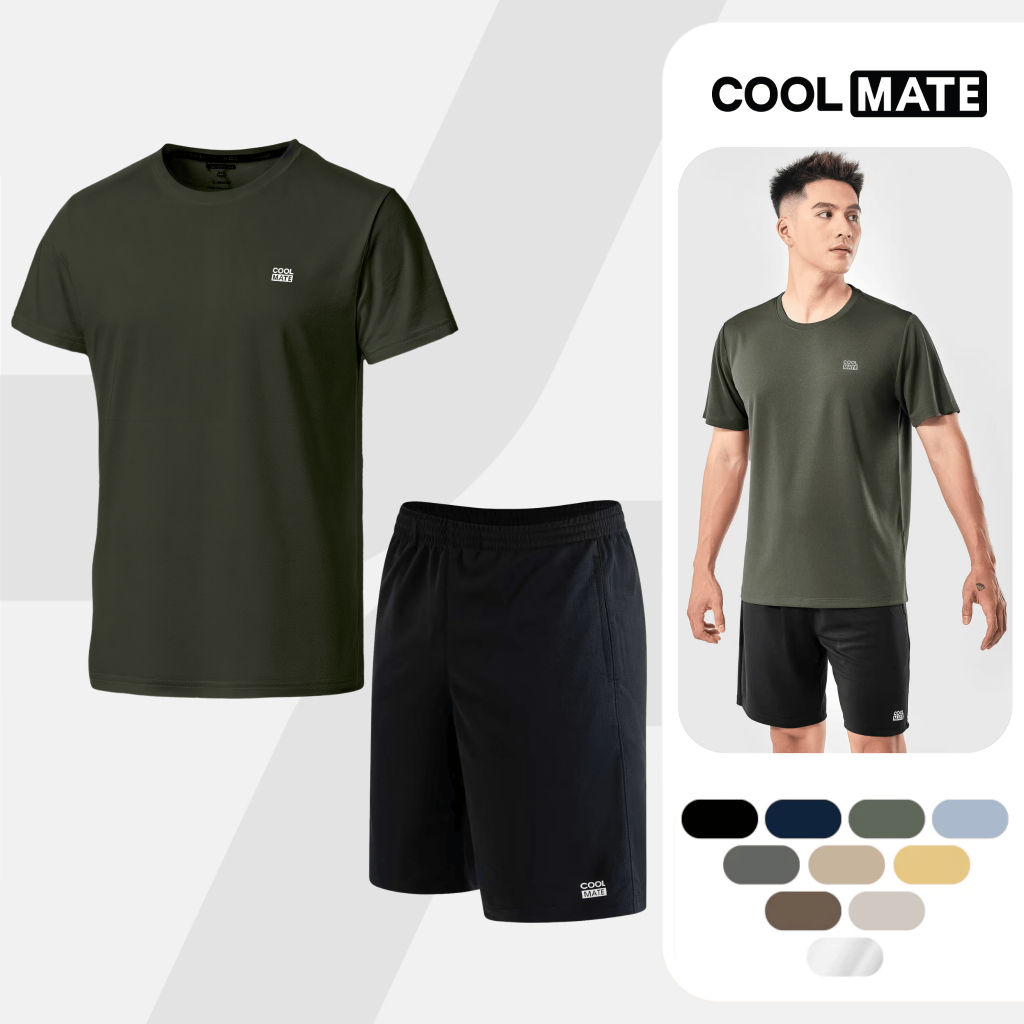 [TẶNG QUÀ ĐƠN TỪ 299K]Set bộ đồ thể thao nam Promax Pickleball, Tennis, tập Gym Áo thun và quần Thoáng khí, thoải mái, thấm hút tốt Coolmate