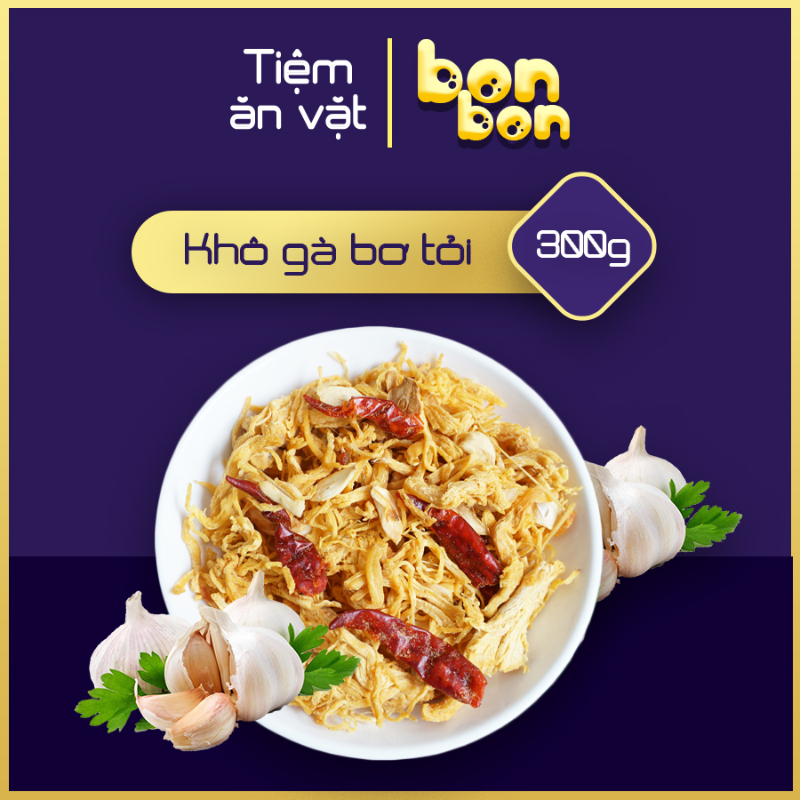 Khô gà bơ tỏi ăn vặt ngon rẻ Hà Nội