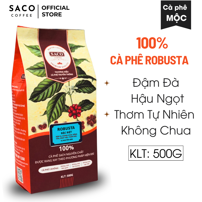 Cà phê Robusta rang mộc nguyên chất gu Truyền Thống vị đắng đậm đà hậu ngọt thơm tự nhiên từ Saco coffee