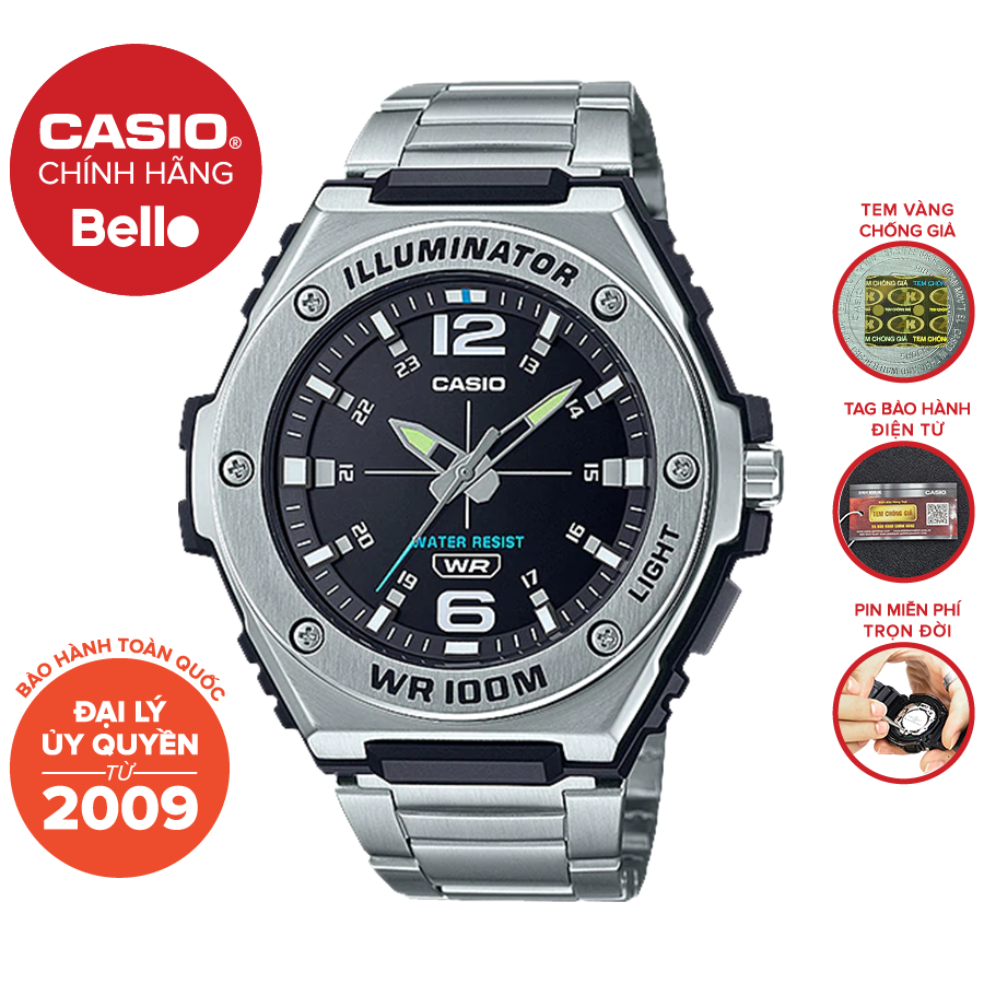 Đồng hồ casio nam mwa-100hd-1a bảo hành chính hãng 1 năm - pin trọn đời
