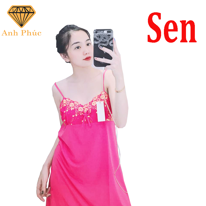 Đầm ngủ 2 dây thun lạnh mặc mát Anh Phúc