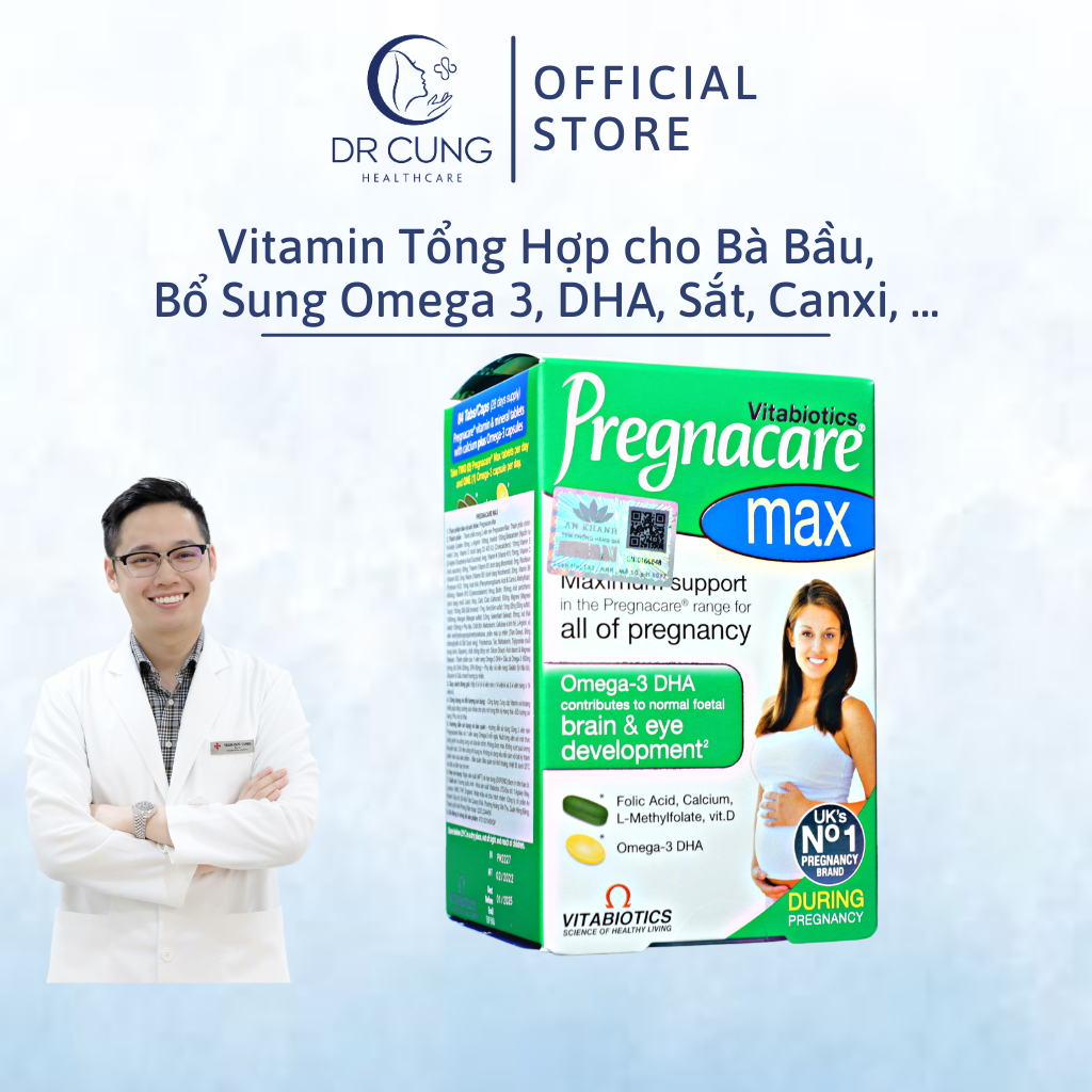 Pregnacare Max - Vitamin Tổng Hợp Cho Bà Bầu, Omega 3, DHA Bầu, Sắt