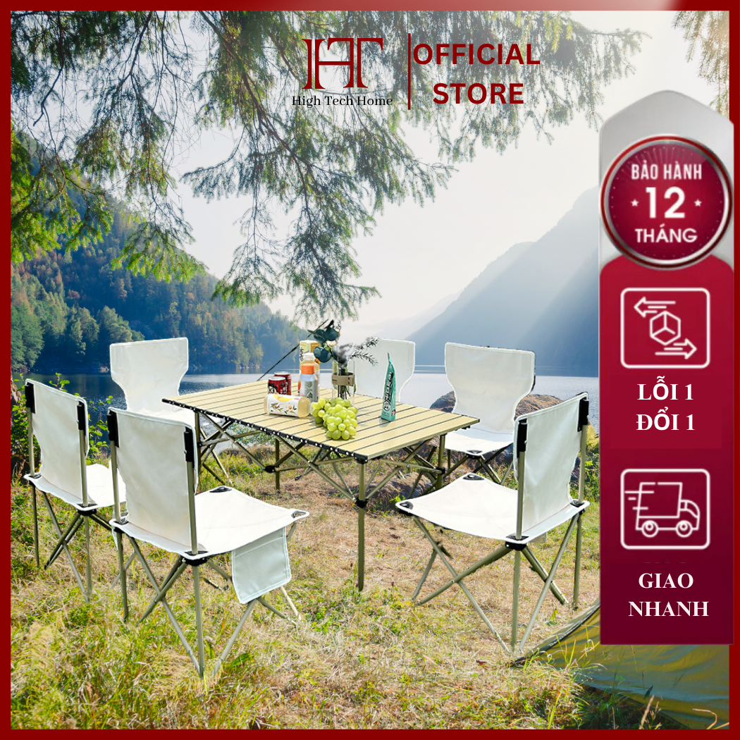 Bộ bàn ghế gấp gọn, Bàn ghế camping, dã ngoại, du lịch gấp gọn Cao Cấp chất liệu thép không rỉ chắc chắc