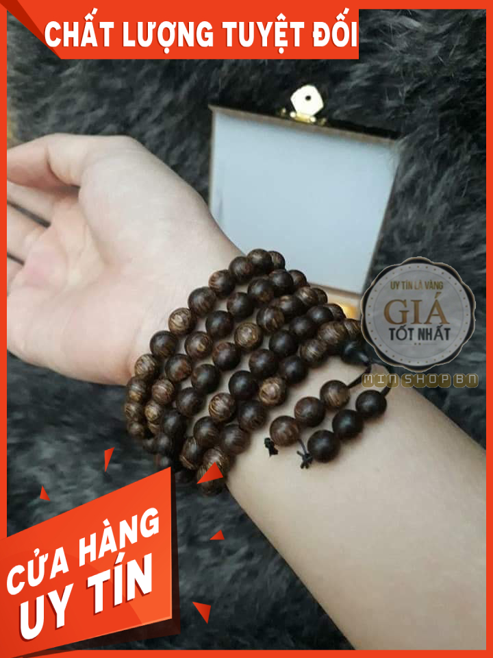 Chuỗi trầm hương 108 hạt sánh chìm cao cấp Thơm vĩnh viễn - TÂM AN LẠC - Bảo hành mùi hương trọn đời
