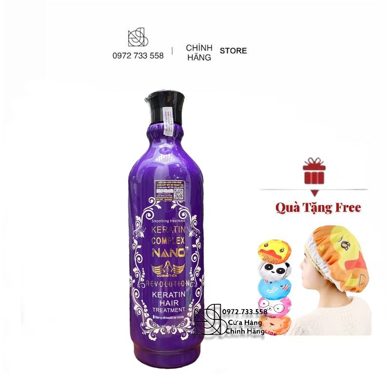Tặng mũ - phục hồi tóc chuyên sâu chính hãng kem keratin complex nano smoo thing tretment 1000ml