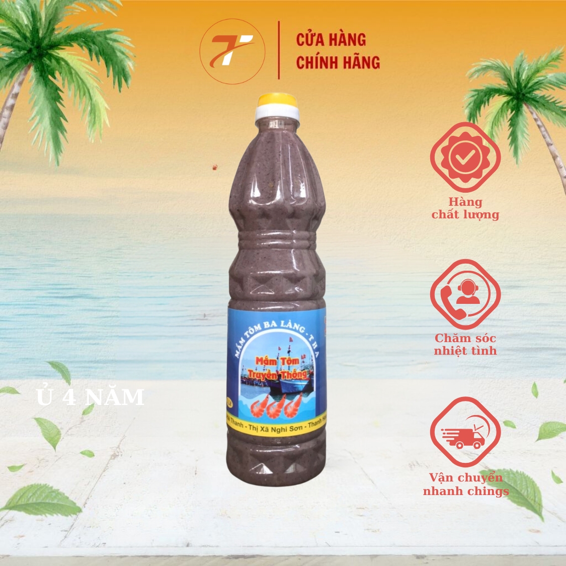 Mắm tôm Ba Làng THA chai 1kg đặc sản Ba Làng thanh hoá