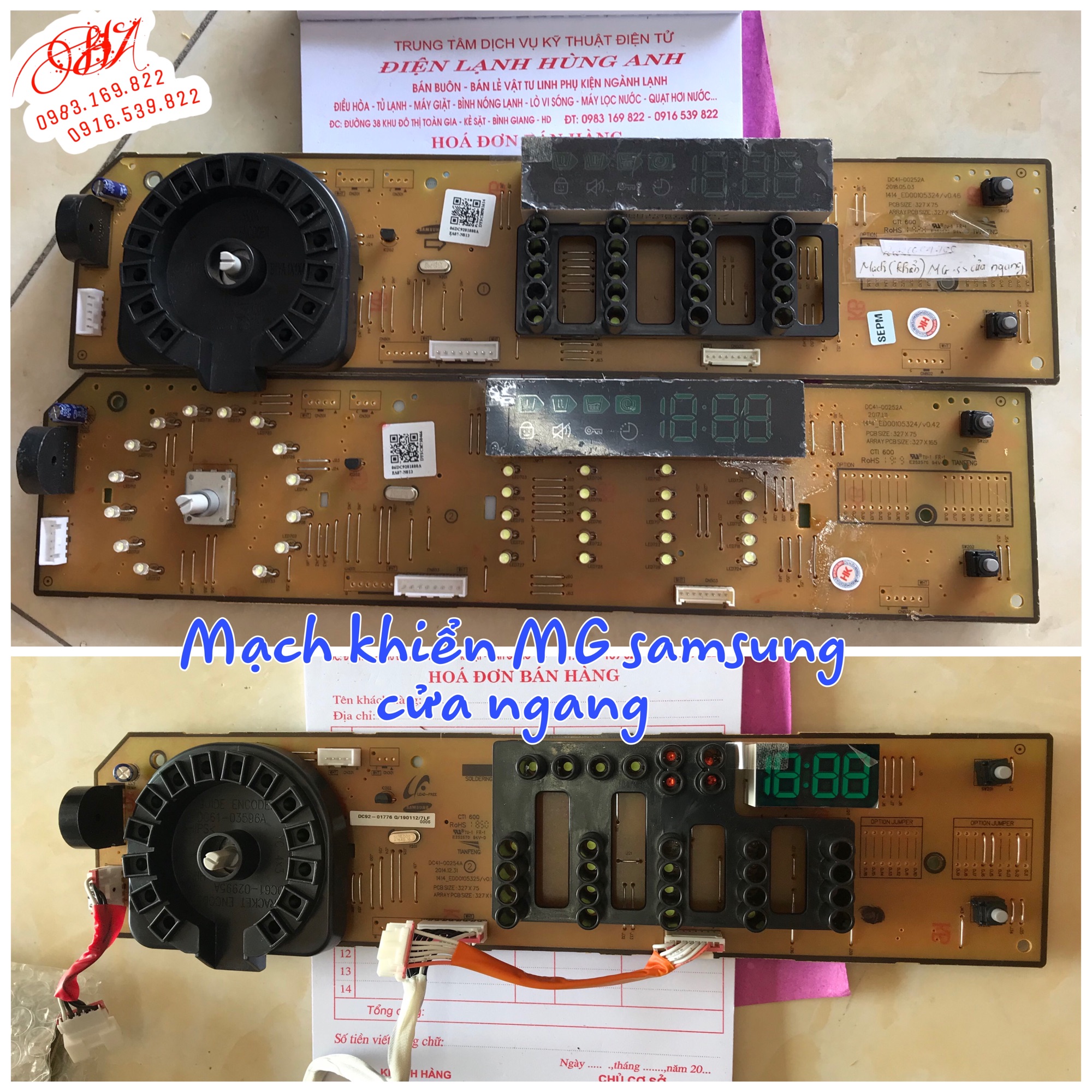 Mạch khiển MG samsung cửa ngang, vật tư điện lạnh hùng anh