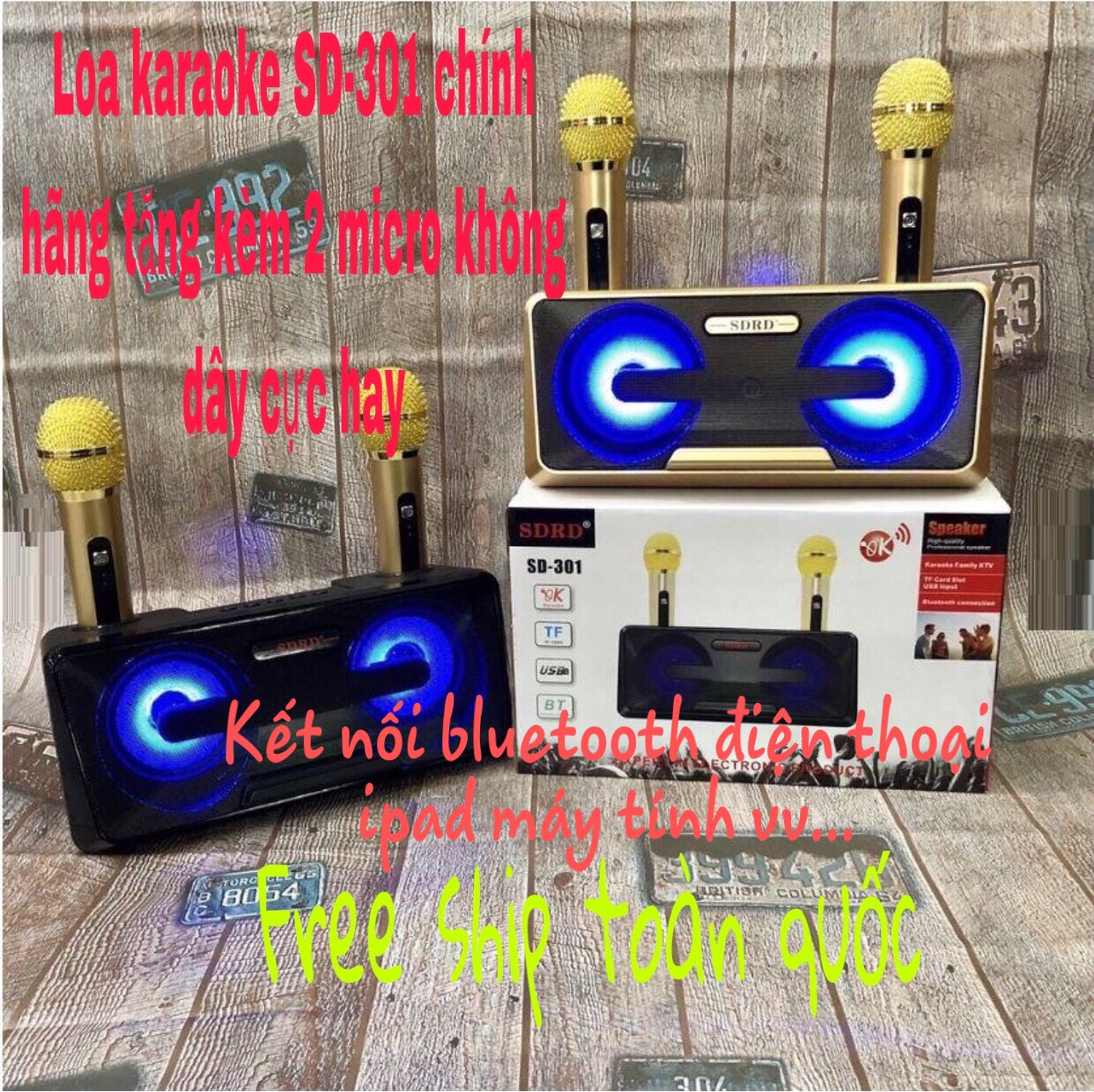 [HCM]Loa Karaoke Kèm Mic Hát Karaoke Chính Hãng Loa Bluetooth Karaoke Sd 301 Thiết Kế Đẹp Mắt Cá Tính Âm Thanh Vang Vòm Sống Động Micro Cực Nhạy Hút Âm Cực Tốt Echo Chuẩn Tặng Kèm 2 Mic.không dây vyvy store 98