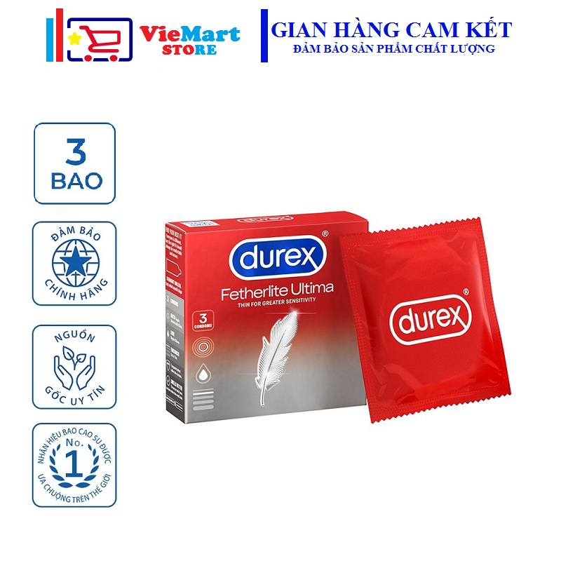 [HCM]Bao cao su Durex Fetherlite Ultima 3 bao / hộp