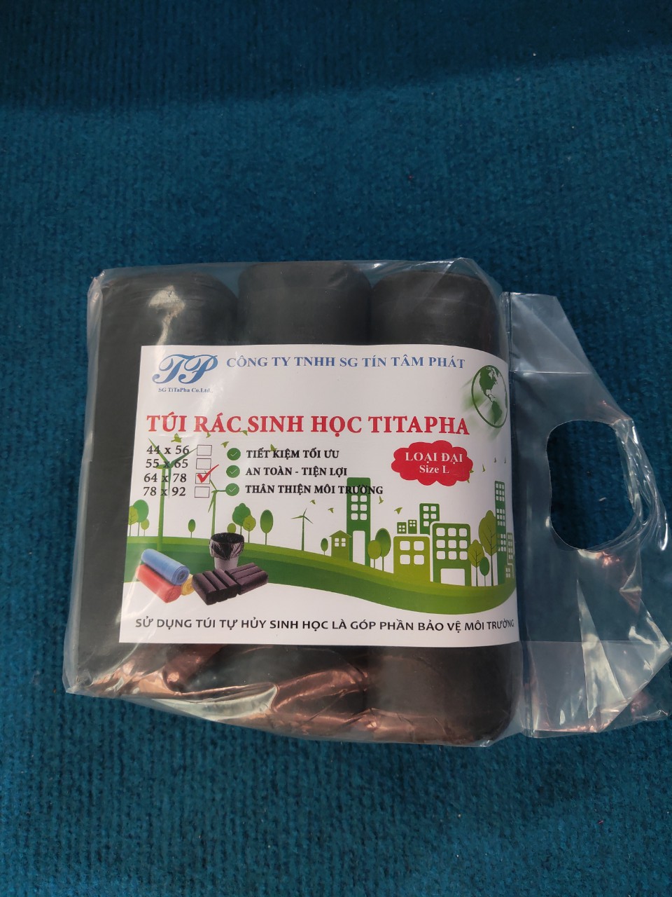 [HCM]Túi đựng rác tự phân hủy size đại 64x78 cm