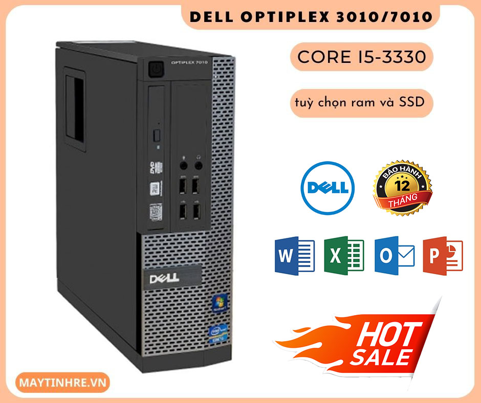 Máy tính đồng bộ Dell Optiplex 7010 sff CPU i5-3330 cấu hình tuỳ chọn, hàng nhập khẩu, chưa bao gồm phím chuột và màn hình
