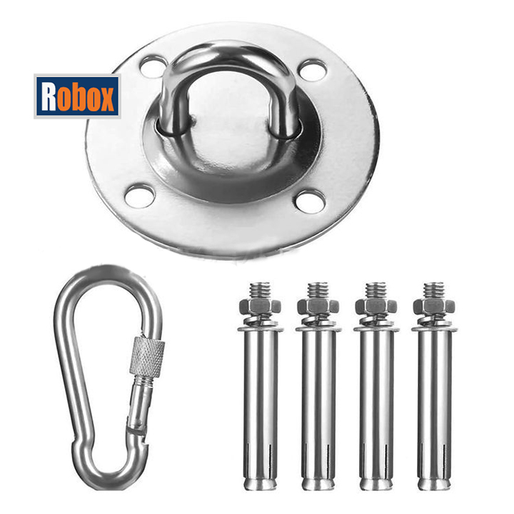 Bộ móc treo inox áp trần phụ kiện yoga treo võng treo xích đu