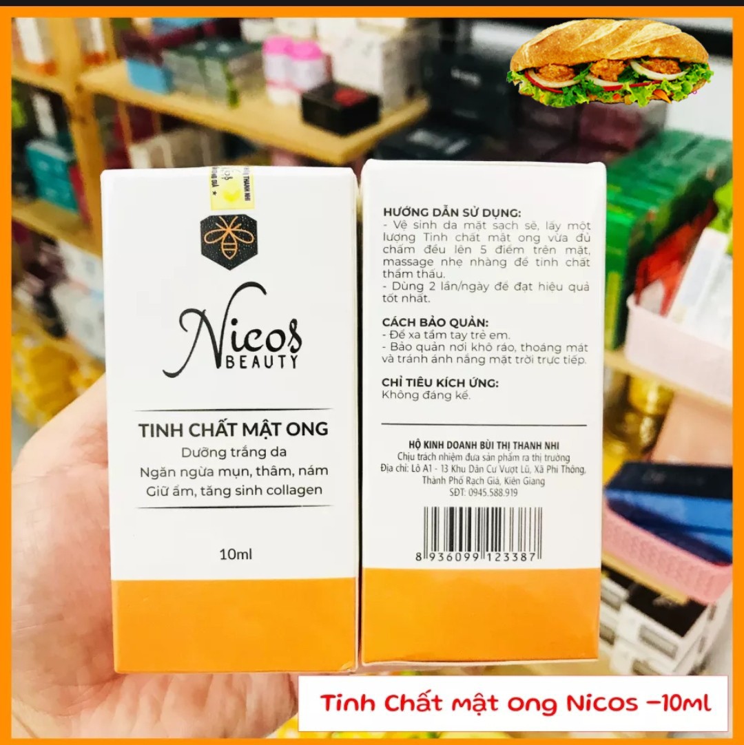 Tinh Chất Mật Ong Nicos 10ml - Serum mật ong Nicos Thanh Nhi chính hãng