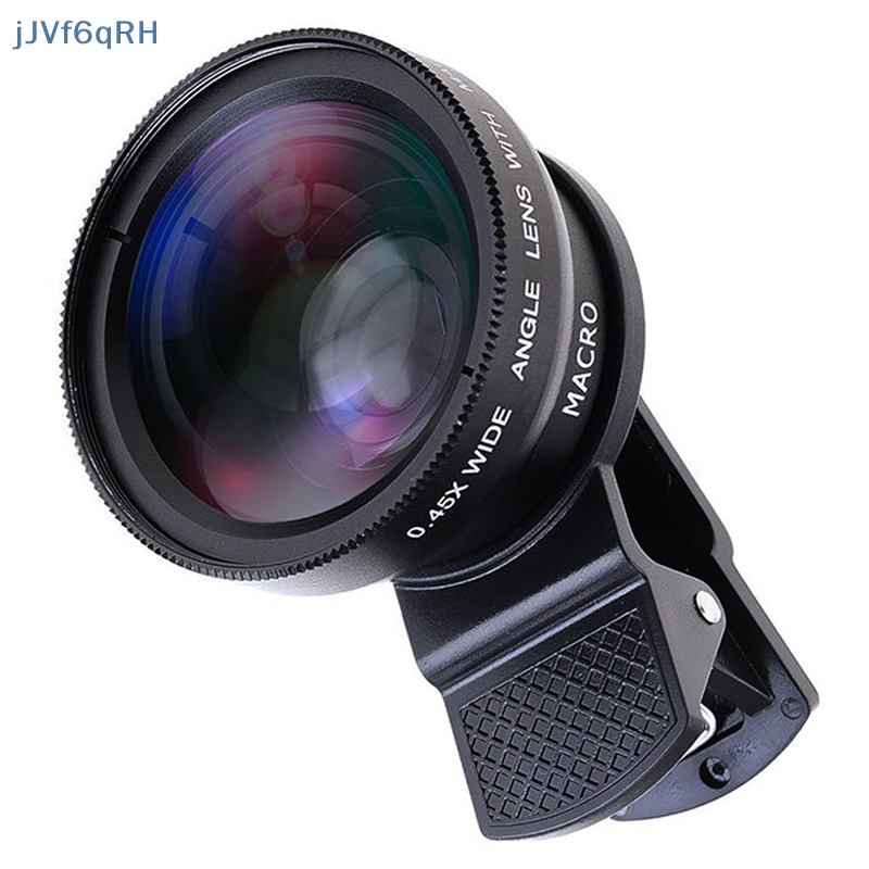 jJVf6qRH Ống Kính Điện thoại mắt cá 2 trong 1 Ống Kính Macro mắt cá thu phóng góc rộng 0,45x Bộ Máy ảnh có ống kính kẹp trên điện thoại thông minh