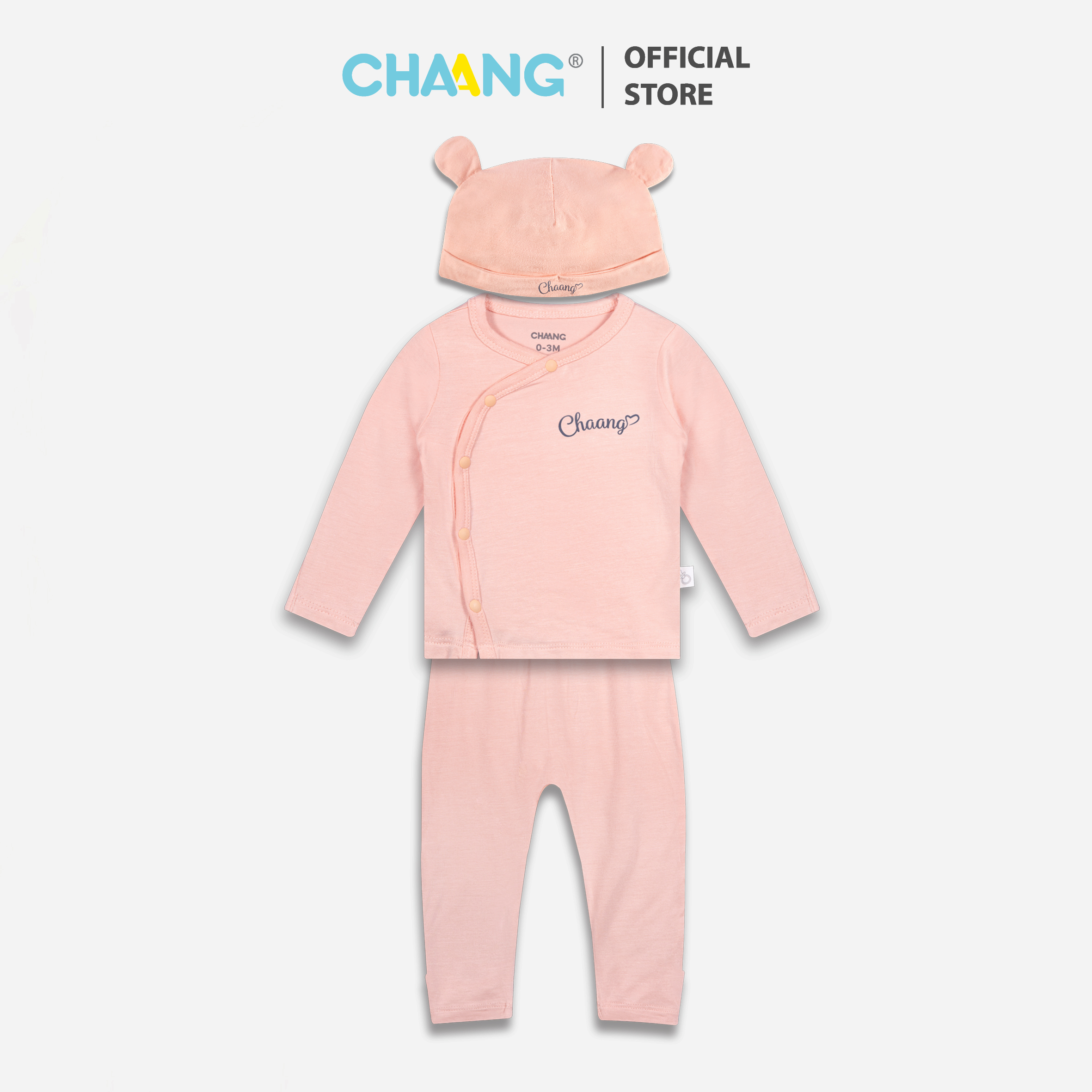 Set bộ dài cúc chéo kèm mũ cho bé Tigger hồng Chaang