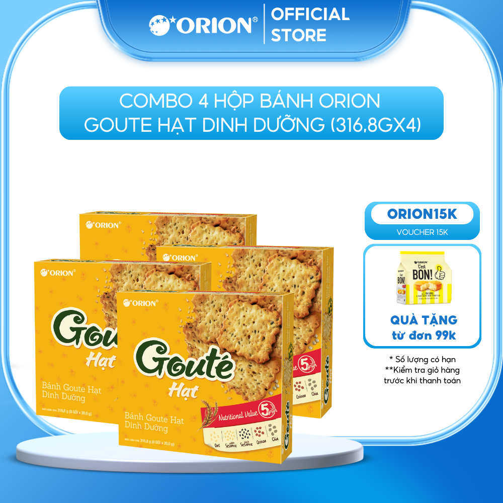 Combo 4 hộp bánh goute hạt dinh dưỡng