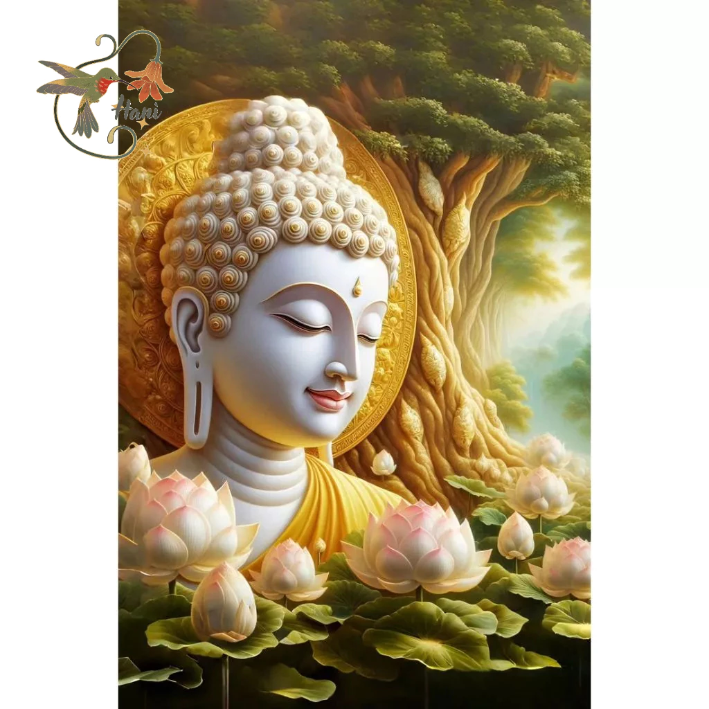   Chủ Đề Phật  Tranh Đính Đá Gắn Đá Hình Thiền Tịnh Gắn Đá 5D Kích Thước 30x40 Tự Hoàn Thành DIY 