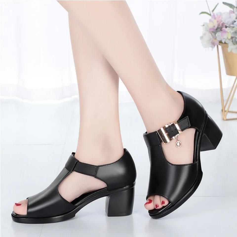 Giày sandal nữ da mềm đế êm phong cách hàn quốc lsd115