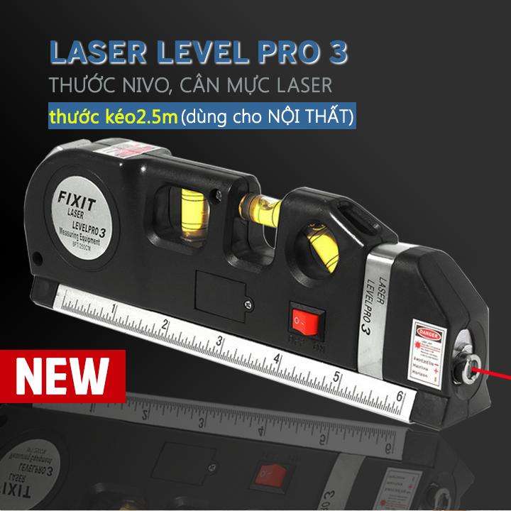 THƯỚC ĐO NI VÔ LASER ĐA NĂNG - Thước đo khoảng cách bằng laser/thước đo laser cầm tay Thuoc nivo,thuoc laser,Thước ni vô laser đa năng cân bằng