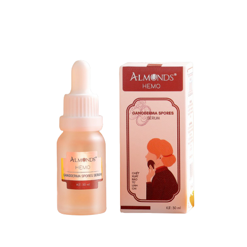 Serum linh chi Ganoderma Spores Serum- Hemo Almonds -chiết suất từ bào tử nấm linh chi 30ml