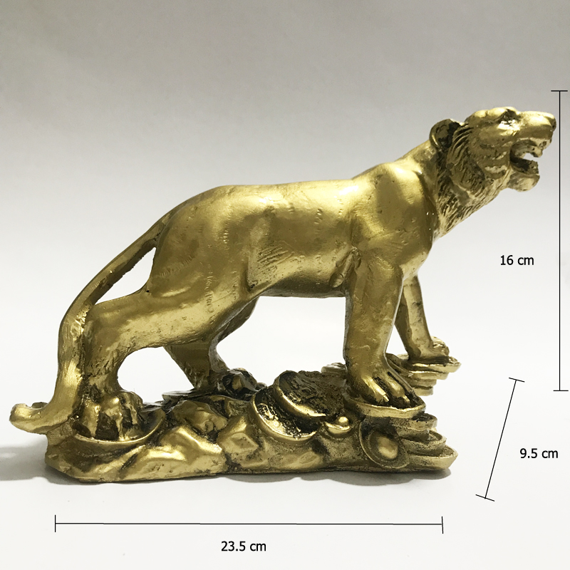 [HCM]Tượng trang trí cọp đá đại mạ đồng