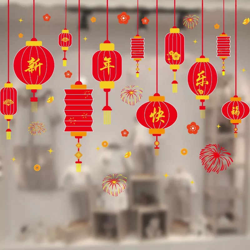 Decal tết trang trí năm mới tĩnh điện HY122