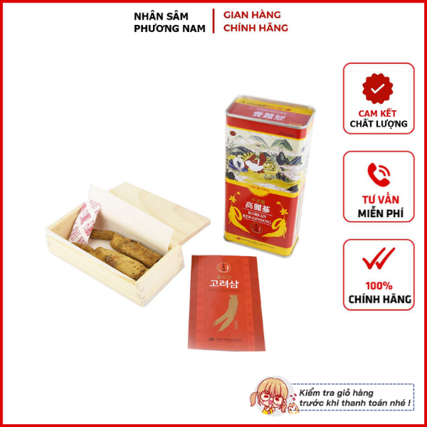 Hồng sâm khô hộp thiếc 75g (3-5 củ) chính hãng Deadong Hàn Quốc