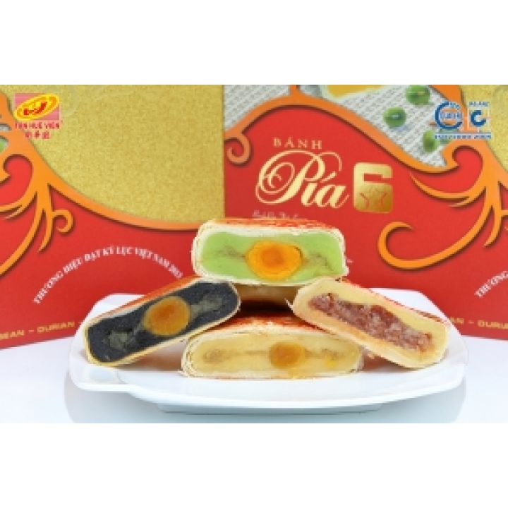 Bánh pía Tân Huê viên loại đặc biệt 6 sao hộp quà sang trọng Đặc sản Sóc Trăng